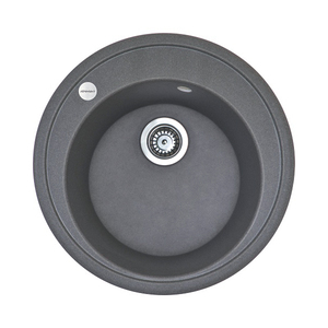 Мийка кухонна Adamant Sun, штучний камінь, кругла, без крила, 510x200мм, чаша - 1, врізна, сірий