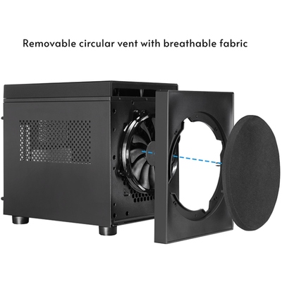 Корпус Chieftec THE CUBE CI-03B-OP, без БЖ, fan 20cm, mATX, Black