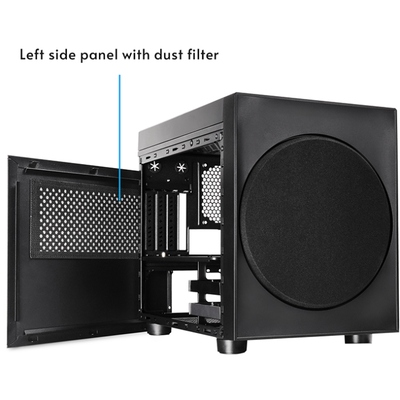 Корпус Chieftec THE CUBE CI-03B-OP, без БЖ, fan 20cm, mATX, Black