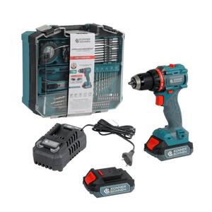 Шурупокрут-дриль ударний акумуляторний Konner&Sohnen KS ID20V-60 KIT 74 18В 1х2А·год 60Нм 0-450·0-1900об/хв LED-світло ЗП набір свердл і біт 74шт кейс 4.3кг