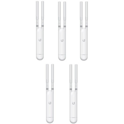 Точка доступа Ubiquiti UniFi UAP-AC-M-5 5-pack (AC1200, 2x2 MIMO, 1x10/100/1000 Mbps, PoE, MESH, без адаптеров питания)