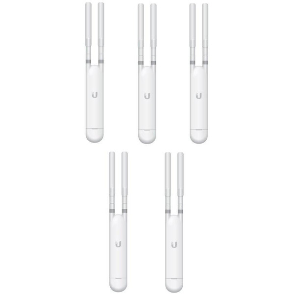 Точка доступа Ubiquiti UniFi UAP-AC-M-5 5-pack (AC1200, 2x2 MIMO, 1x10/100/1000 Mbps, PoE, MESH, без адаптеров питания)