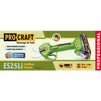 Акумуляторний секатор Procraft ES25Li (з 1 акб)