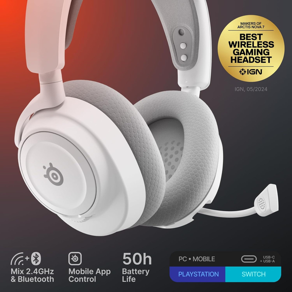 Навушники SteelSeries Arctis Nova 7 Gen 2 Wireless White /PC/PS/SW/MAC/MOB