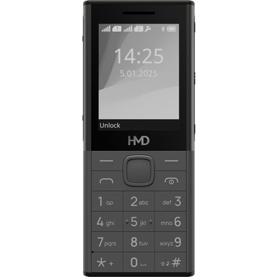 Мобильный телефон HMD 150 Music DS Dark Grey; 2.4" (320x240) TFT / кнопочный моноблок / Unisoc 6531F / ОЗУ 8 МБ / 16 МБ встроенной + microSD до 32 ГБ / камера 0.3 Мп / 2G (GSM) / Bluetooth 5.0 / ОС S30+ / 130x52.9x14.8 мм, 83.1 г / 2500 мАч / темно-с