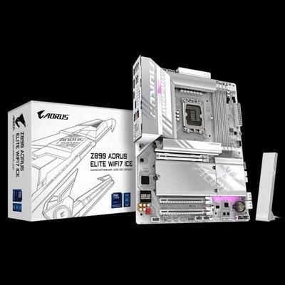 Материнська плата GIGABYTE Z89 AORUS ELITE WF7 ICE s1851 Z890 4xDDR5 M.2 Wi-Fi BT HDMI DP ATX