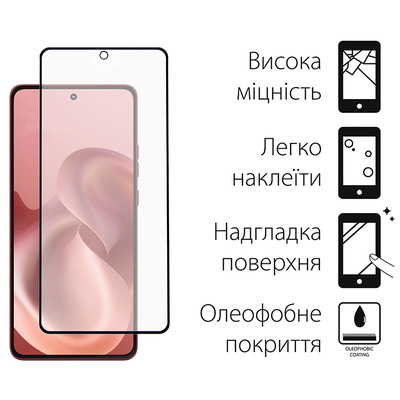 Защитное стекло Dengos для Motorola Moto G86 Black Full Glue (TGFG-422)