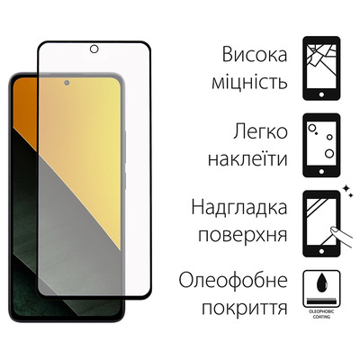 Защитное стекло Dengos для Poco M7 Pro 5G Black Full Glue (TGFG-423)