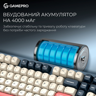 Клавиатура беспроводная GamePro Asgard Drakkar Keychron Super Red Switch Blue (MK305BL)