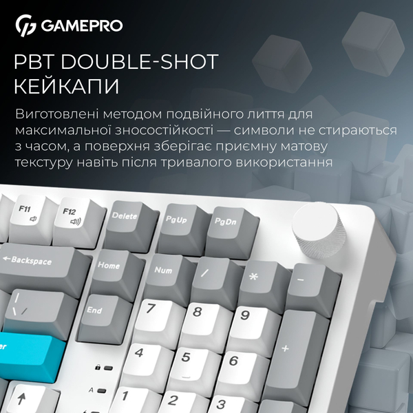Клавиатура беспроводная GamePro Asgard Drakkar Keychron Super Red Switch White (MK305WH)