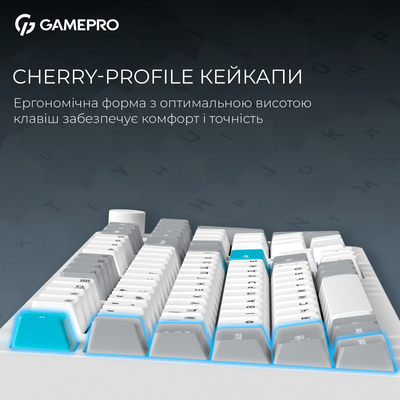 Клавиатура беспроводная GamePro Asgard Drakkar Keychron Super Red Switch White (MK305WH)