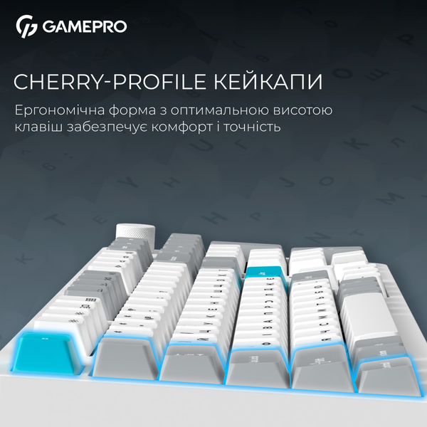 Клавиатура беспроводная GamePro Asgard Drakkar Keychron Super Red Switch White (MK305WH)