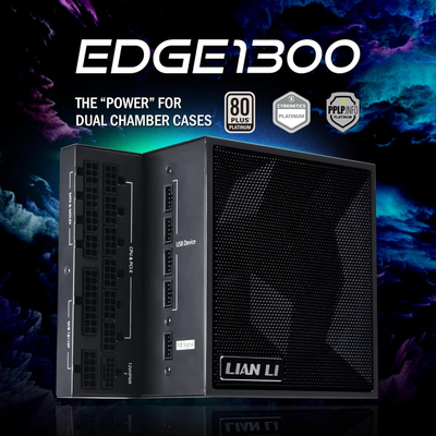 Блок питания Lian Li EDGE1300, 80 Plus Platinum, Black, EU Cord (G9P.EG1300.BE00.EU)