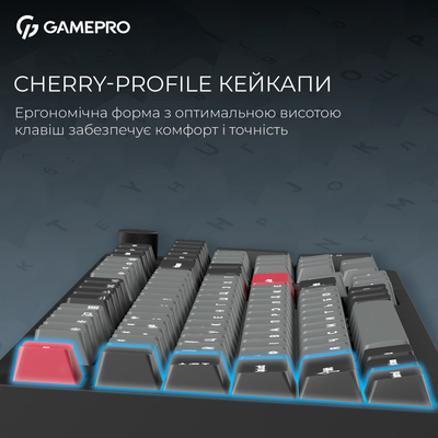 Клавиатура беспроводная GamePro Asgard Drakkar Keychron Super Red Switch Black (MK305BK)