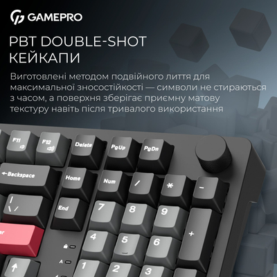 Клавиатура беспроводная GamePro Asgard Drakkar Keychron Super Red Switch Black (MK305BK)