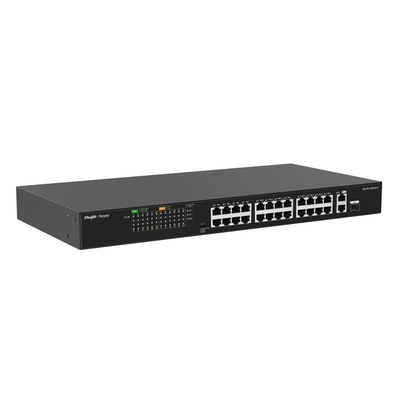 Коммутатор Ruijie Reyee RG-ES126FGS-P (24xFE PoE+, 1хGE, 1xSFP Uplink, max PoE 370W, Steel Case)