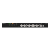 Коммутатор Ruijie Reyee RG-ES126FGS-P (24xFE PoE+, 1хGE, 1xSFP Uplink, max PoE 370W, Steel Case)