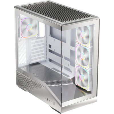 Корпус 1stPlayer GM7-SV-3FN7R-W-1FN7-W Silver