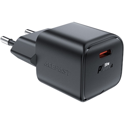 Зарядний пристрій USB-C 20W Gan A73 mini Fast Charger Black Acefast