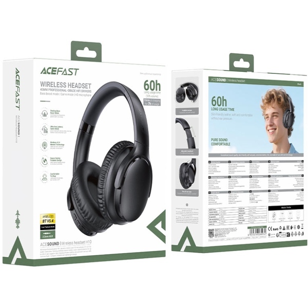Навушники Acefast H10 Bluetooth, Black