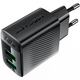 Зарядний пристрій 2xUSB 12W (USB-Ax2) A86 Black Acefast