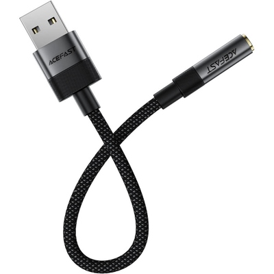 Перехідник USB-A --> 3.5 mm 15cm audio converter J13 Acefast black