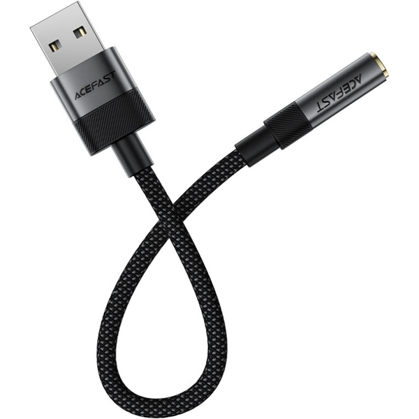 Перехідник USB-A --> 3.5 mm 15cm audio converter J13 Acefast black