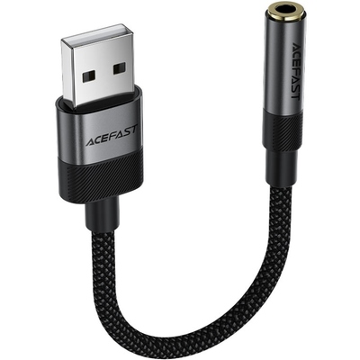 Перехідник USB-A --> 3.5 mm 15cm audio converter J13 Acefast black
