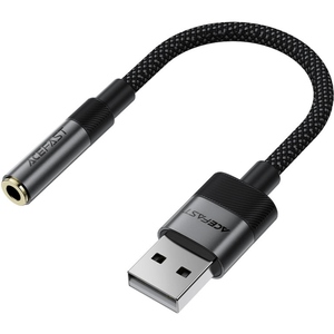Перехідник USB-A --> 3.5 mm 15cm audio converter J13 Acefast black