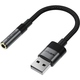 Перехідник USB-A --> 3.5 mm 15cm audio converter J13 Acefast black