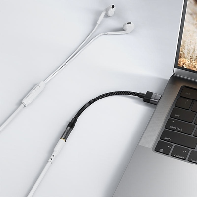 Перехідник USB-A --> 3.5 mm 15cm audio converter J13 Acefast black