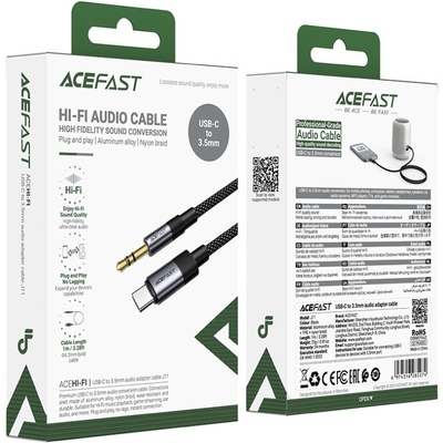 Перехідник USB-C --> 3.5 mm (F) 15cm audio converter J11 Acefast black