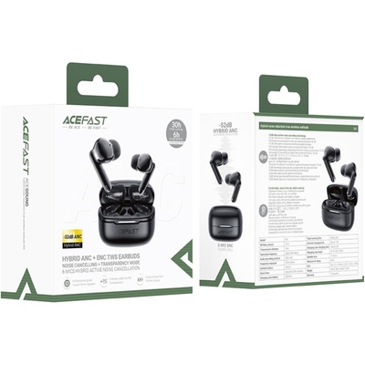Навушники TWS Acefast W5 hybrid noise reduction black