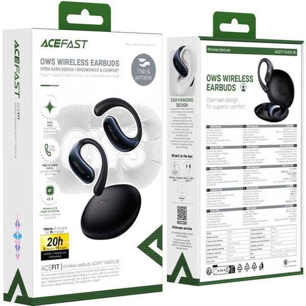 Навушники TWS Acefast FA005 ACEFIT SE black