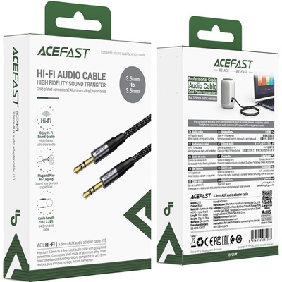 Кабель AUX Audio TRS M/M 1,0 м J10 Black Acefast