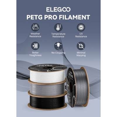 Пластик (Filament) ELEGOO PETG PRO 1кг, 1.75мм, чорний