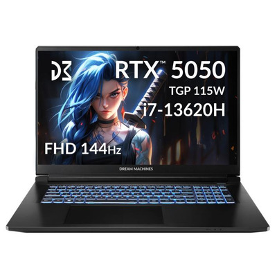 Ноутбук Dream Machines RG5050-17 17.3FHD IPS, Intel i7-13620H, 32GB, F2TB, NVD5050-8, DOS, чорний