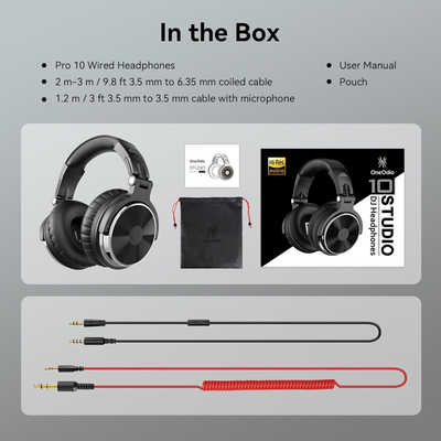 Гарнітура OneOdio Pro 10, 3,5мм/6,35мм, Black