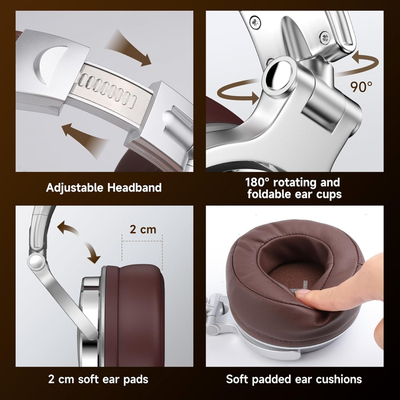 Гарнітура OneOdio Pro 30, 3,5мм/6,35мм, Silver