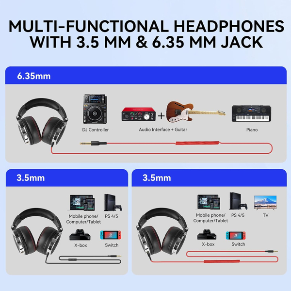 Навушники OneOdio Pro 50, 3,5мм/6,35мм, Black