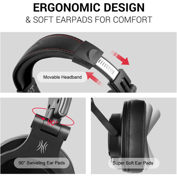 Навушники OneOdio A71M, 3,5мм/6,35мм, Black