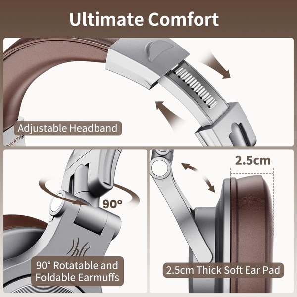 Наушники OneOdio A71, 3,5 мм/6,35 мм, Silver Brown