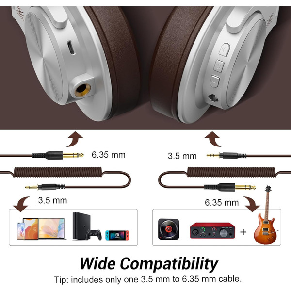 Наушники OneOdio Fusion A70, Bluetooth+3,5 мм/6,35 мм, Silver Brown