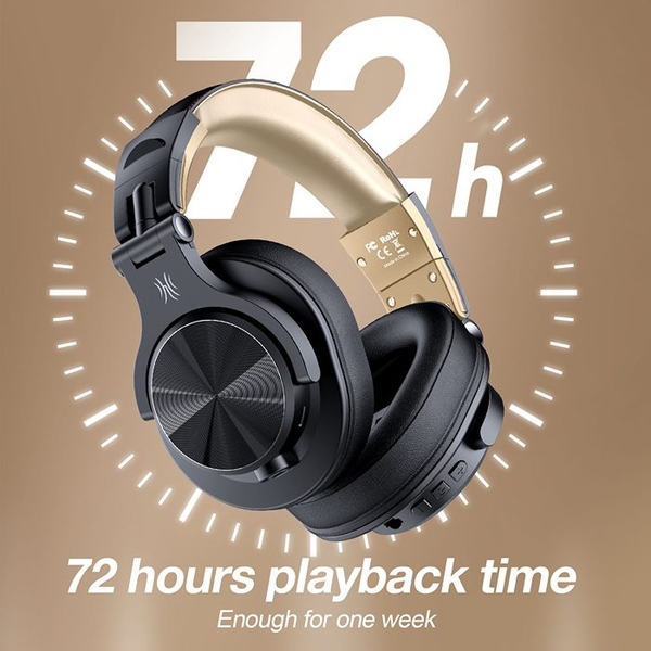 Навушники OneOdio Fusion A70, Bluetooth+3,5мм/6,35мм, Black Gold