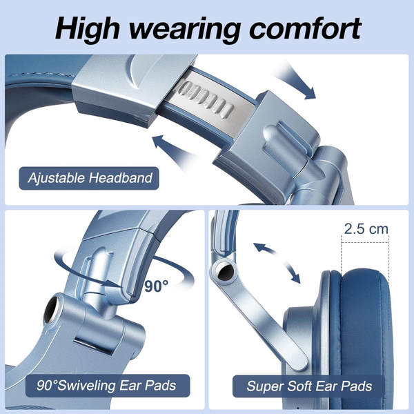 Наушники OneOdio Fusion A70, Bluetooth+3,5мм/6,35мм, Sky Blue