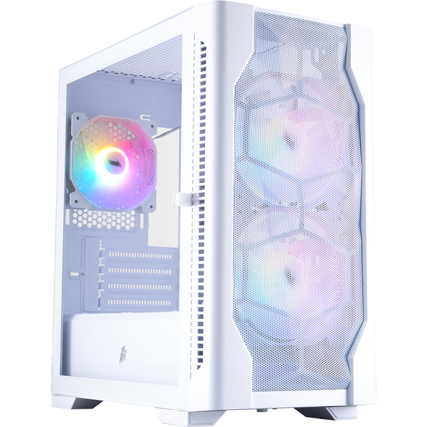 Корпус 1stPlayer D4-M-WH-2F1P-W-1F1-W White