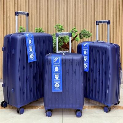 Набір валіз 2E, M7979, поліпропілен, (L+M+S), блискавка anti theft, 4 колеса, кодовий замок, темно-синій