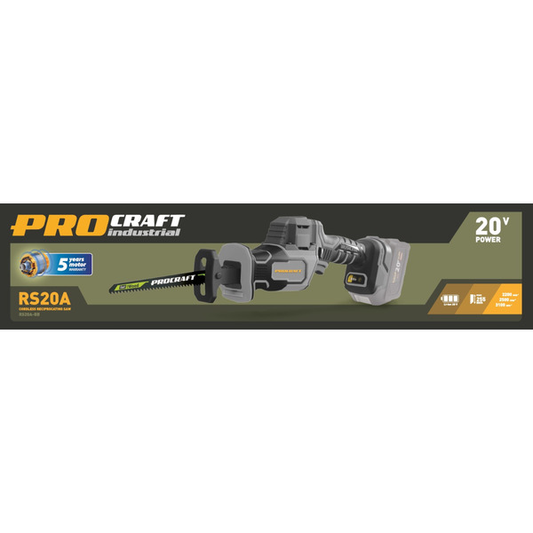 Акумуляторна шабельна пила Procraft industrial RS20A (без акб і зп)