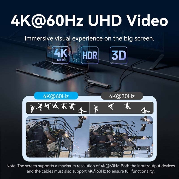 Док-станція USB3.2 Type-C --> HDMI 60Hz/USB 3.0x2/RJ45/SD/TF/3.5mm/PD 100W Hub 9-in-1 Vention