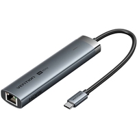 Док-станція USB3.2 Type-C --> HDMI/USB 3.0x2/RJ45/PD 100W Hub 6-in-1 Vention